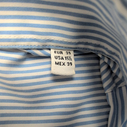 Chemise Massimo Dutti Easy Iron bleu rayures manches longues M L