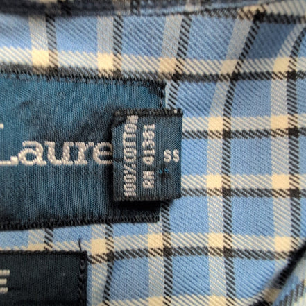 Chemise Ralph Lauren Blake M/L Bleue Carreaux Poche Button Down Coton Shirt