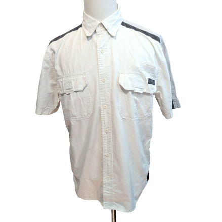 Chemise Harley Davidson L Blanche Grise Ventilée Manches Courtes
