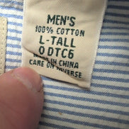 Chemise L.L. Bean à rayures bleues taille L #158e