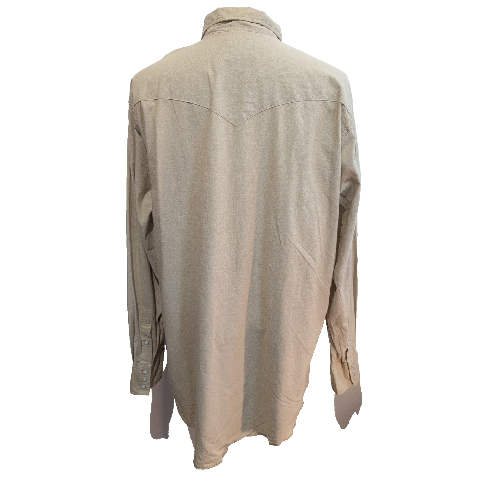 Chemise Wrangler Western Homme 2XL Tall Long Marron Camel Pression Coton