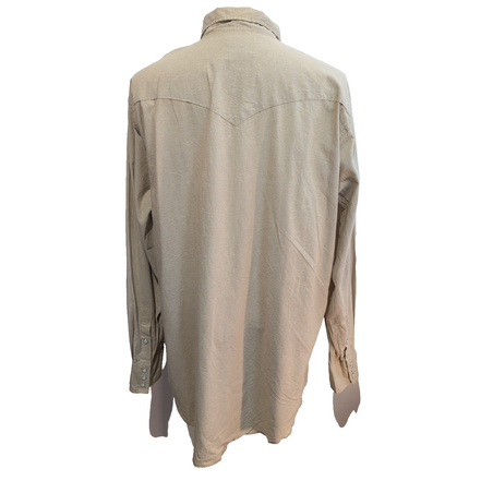 Chemise Wrangler Western Homme 2XL Tall Long Marron Camel Pression Coton