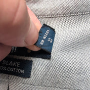 Chemise Ralph Lauren Blake XL/XXL gris uni manches courtes coton Hong Kong
