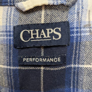 🌲 CHEMISE FLANELLE PERFORMANCE CHAPS M (M) CARREAUX BLEU BLANC LOGO CUIR