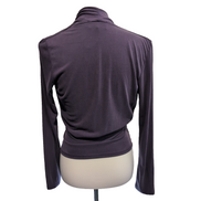 Haut Naf Naf Femme Taille S Violet Cache-Cœur 70% Modal Manches Longues Neuf