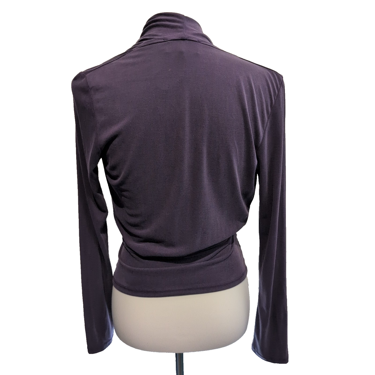 Haut Naf Naf Femme Taille S Violet Cache-Cœur 70% Modal Manches Longues Neuf