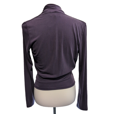 Haut Naf Naf Femme Taille S Violet Cache-Cœur 70% Modal Manches Longues Neuf