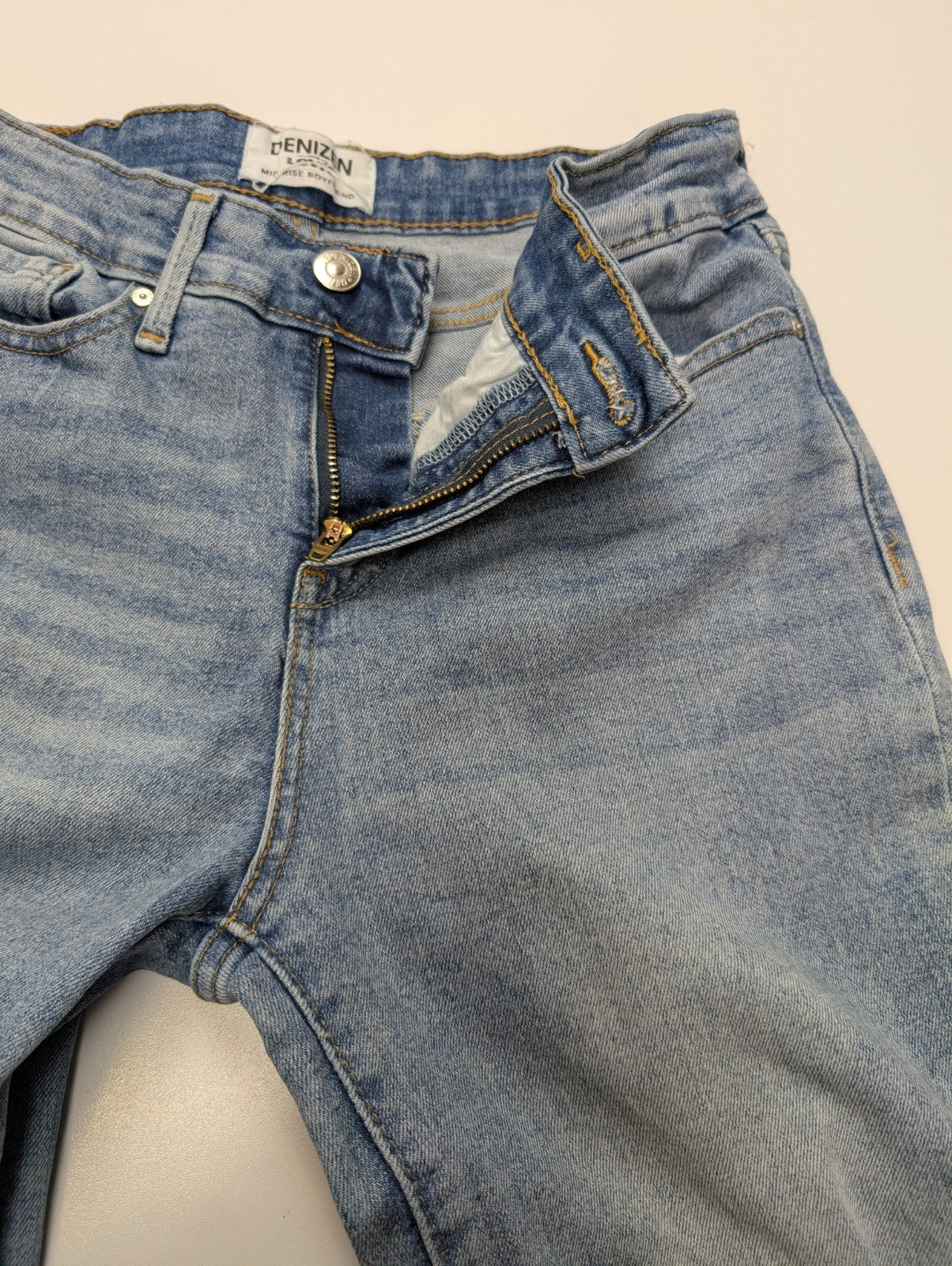 Jean Levi's Denizen Femme Bleu Clair Stretch Rock Troué Ourlet T34 W28