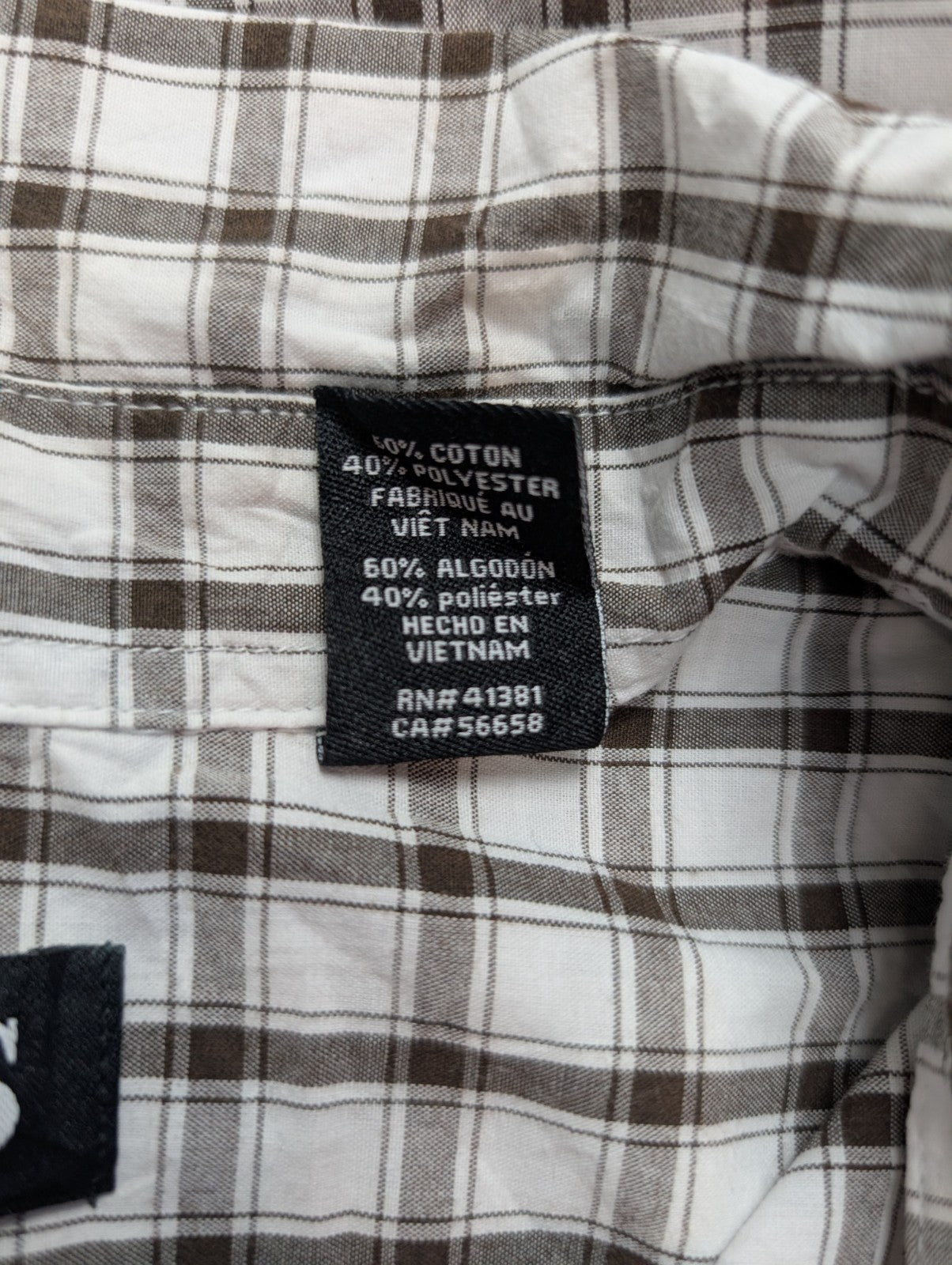 Chemise Chaps manches courtes marron et blanc à carreaux taille L #231msch