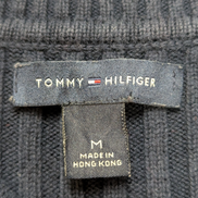 Pull Tommy Hilfiger Femme Rare Col Montant à Pressions - Marine & Blanc M