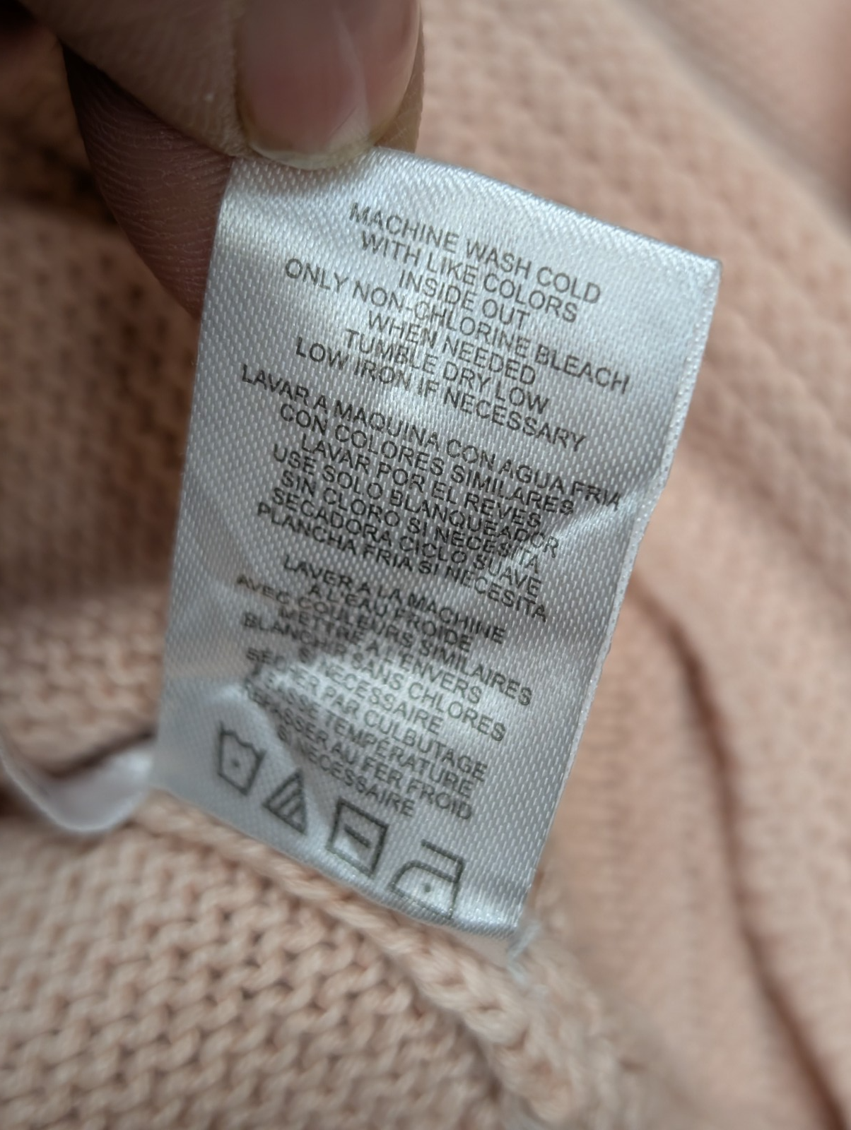 Pull Calvin Klein Vintage femme Grand Col Roulé Rose Saumon - Taille L