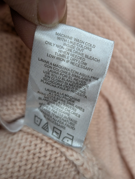 Pull Calvin Klein Vintage femme Grand Col Roulé Rose Saumon - Taille L