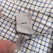 Chemise Ralph Lauren Classic Fit L Blanche Carreaux Bleu Noir Coton