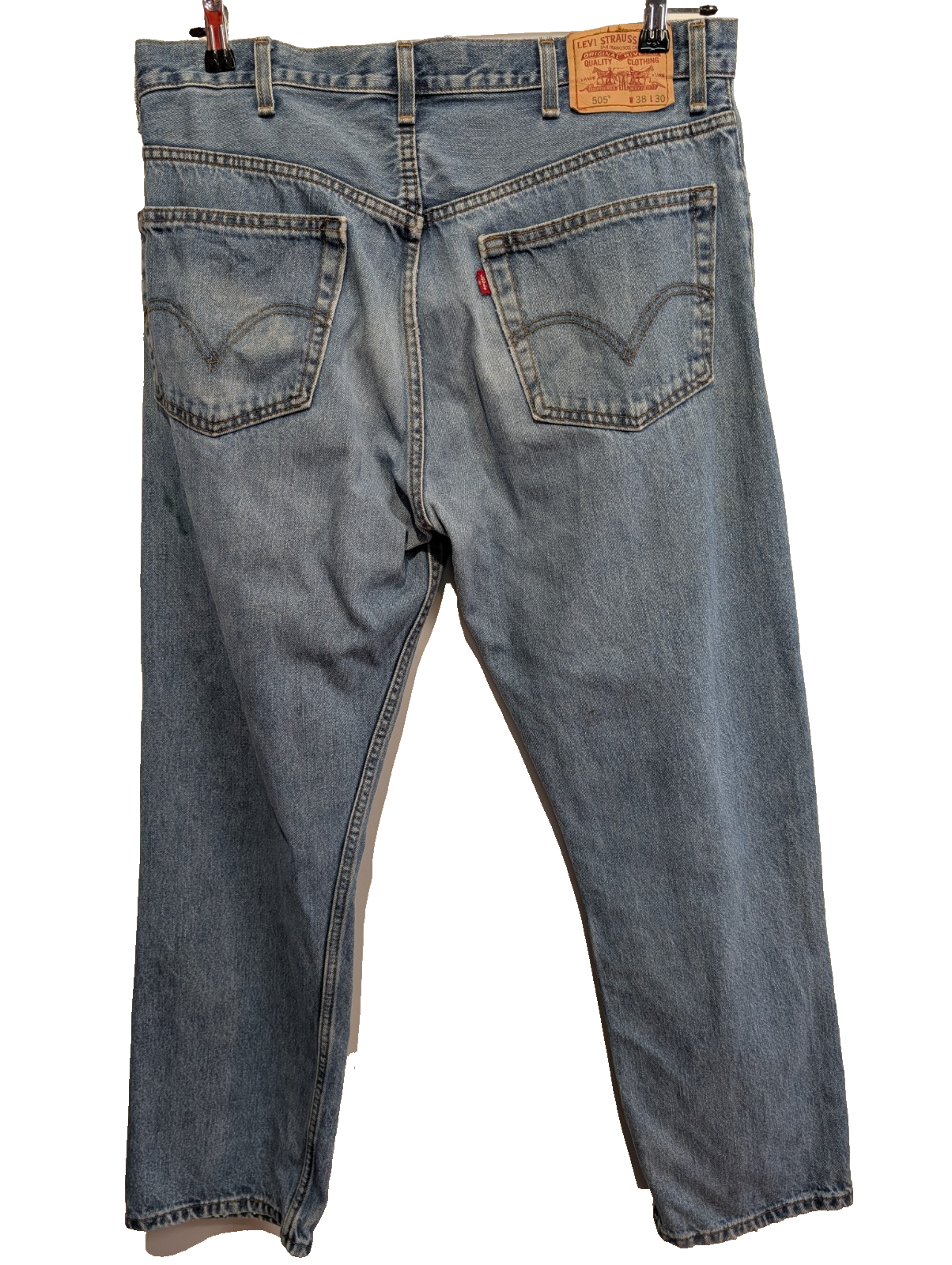 Jean Levi's 505 Regular Fit Vintage Homme W38 L30 Bleu Ciel Denim Light Wash