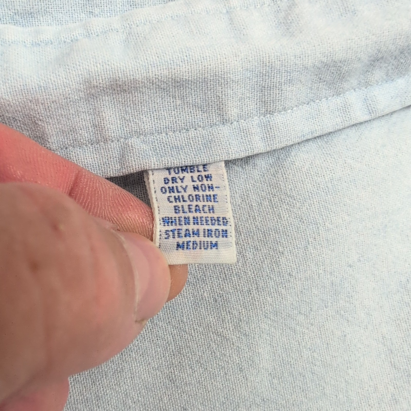 Chemise Jean Polo Ralph Lauren L Vintage Bleu Clair Made in Singapore