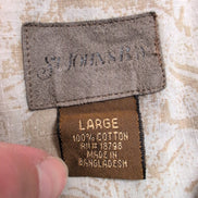 Chemise Hawaïenne St John’s Bay Coton Kaki Poissons Feuillage L
