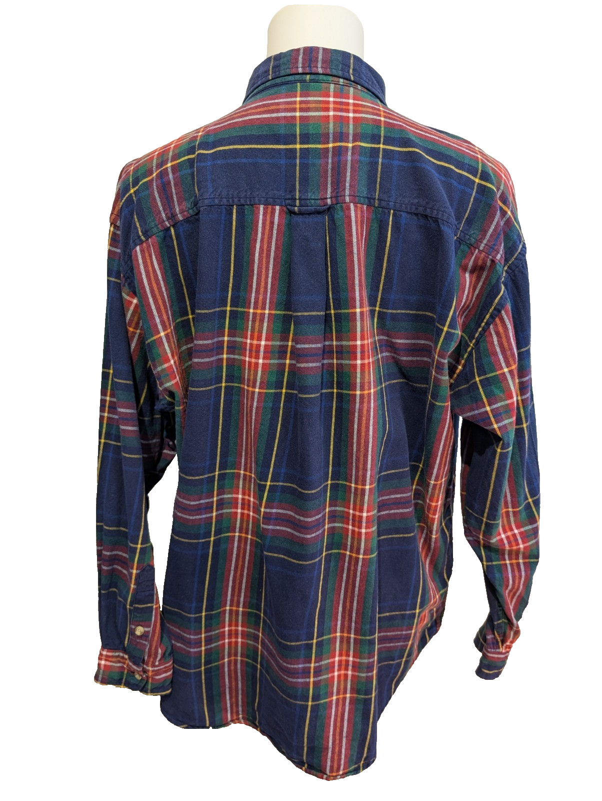 🧣 CHEMISE FLANELLE IZOD COUPE LARGE L (G) CARREAUX BLEU VERT ROUGE