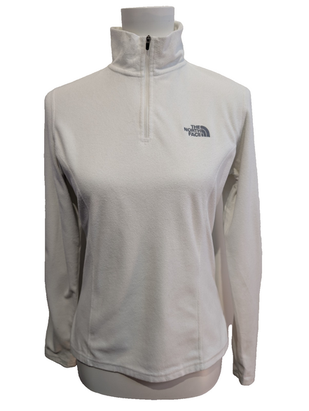 Pull Polaire Femme Blanc The North Face TKA 100 Col Zippé - Taille S