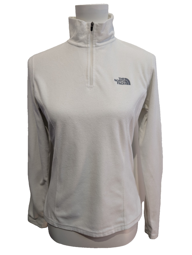 Pull Polaire Femme Blanc The North Face TKA 100 Col Zippé - Taille S