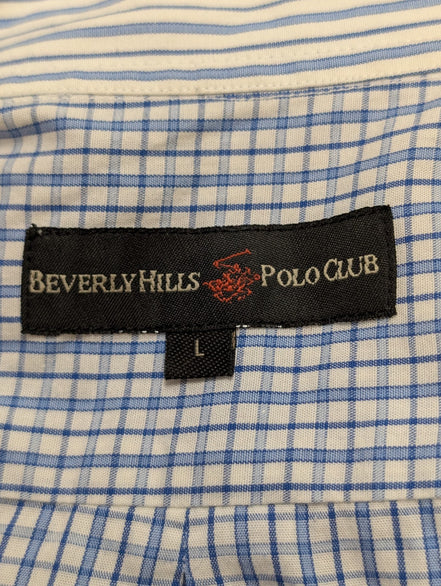 Chemise Beverly Hills Polo Club bleu petits carreaux taille L #114msch