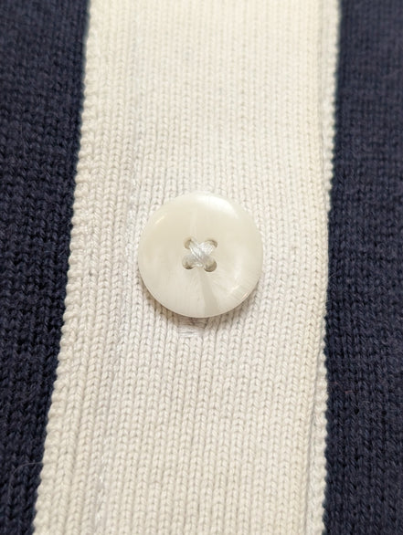 Gilet Boutonné Tommy Hilfiger Bleu Marine & Blanc Logo Brodé - Taille M