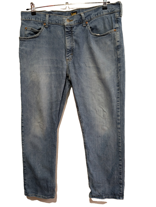 Jean Lee Homme Bleu Patiné Stretch W38 L29 Vintage Original Denim