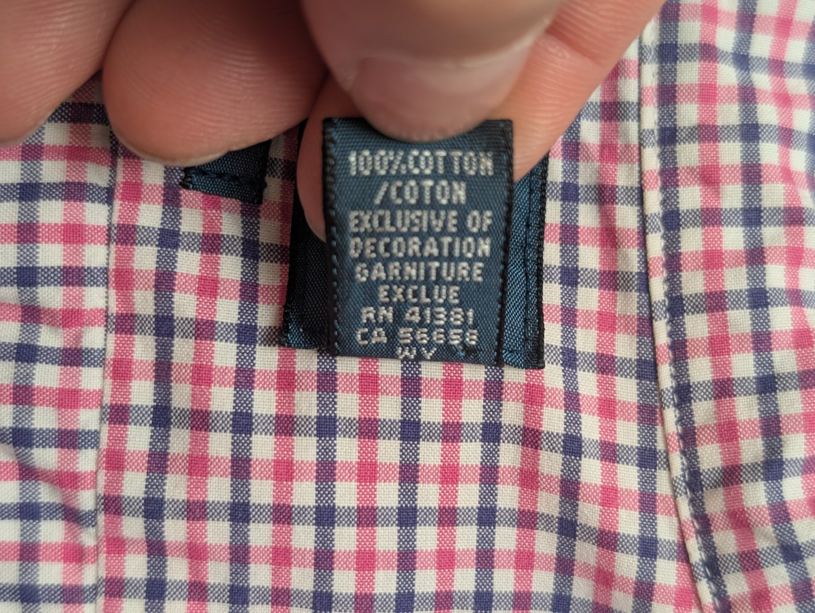 Chemise Ralph Lauren rose et bleue à carreaux logo marine taille L #2551