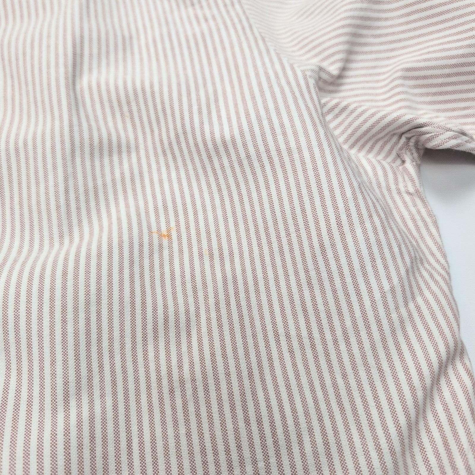 Chemise Ralph Lauren L Oxford Bordeaux clair à Rayures Vintage Manches courtes