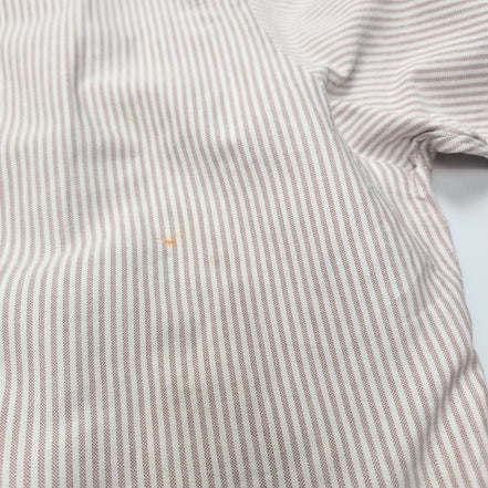 Chemise Ralph Lauren L Oxford Bordeaux clair à Rayures Vintage Manches courtes
