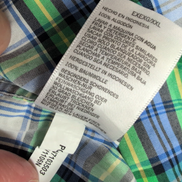 Chemise Nautica Bleu Vert À Carreaux Fond Blanc Manches Longues Taille XXL