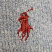 Pull Fin Polo Ralph Lauren Bleu Clair Col V Taille L Logo Rouge | 547WSR