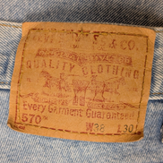Jean Levi's 570 Vintage Rare Homme W38 L30 Bleu Très Clair Denim Loose Tapered