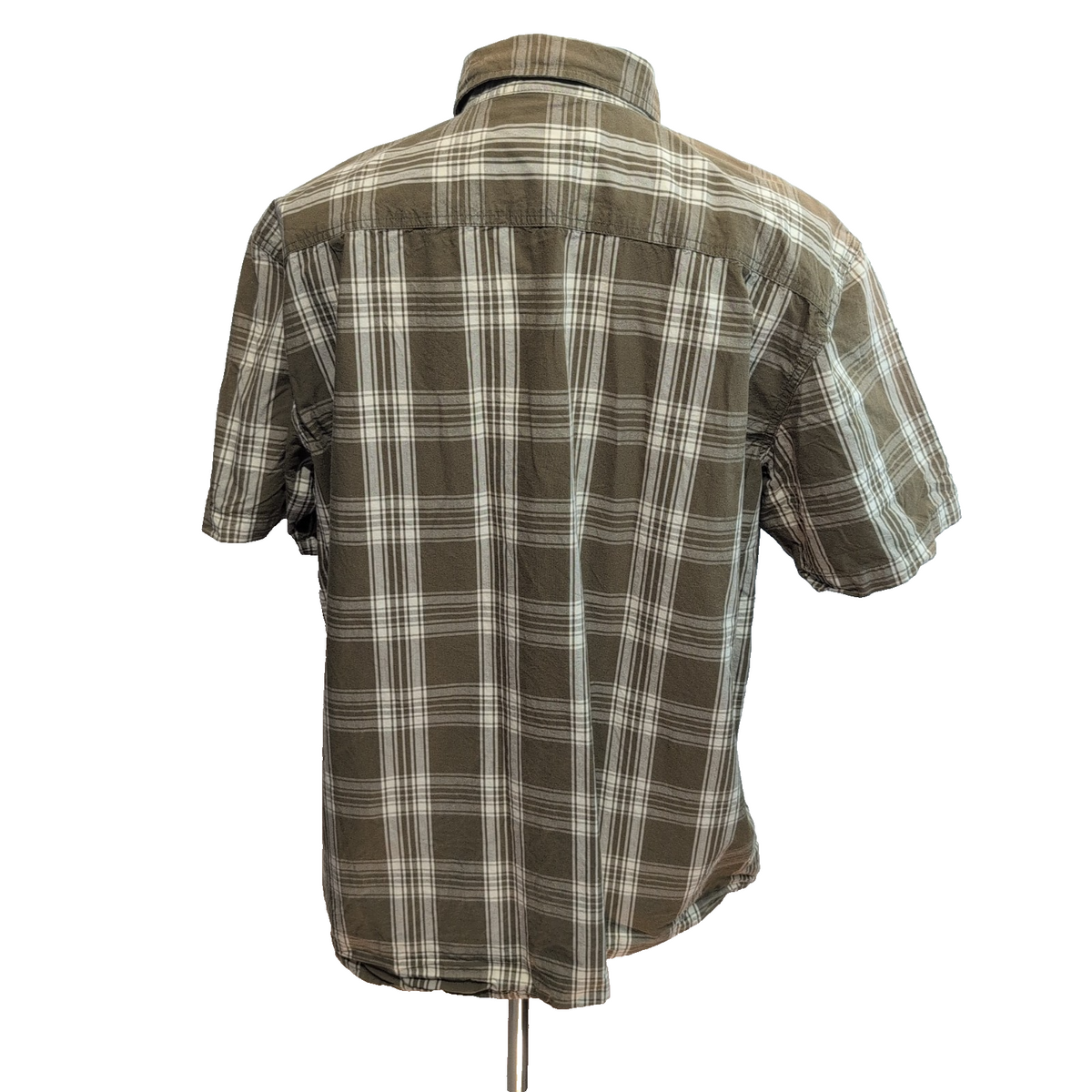 Chemise Carhartt XL Kaki Carreaux 3 Poches Coton Manches Courtes