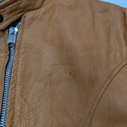 Veste Lesco Leathers café racer cuir épais marron clair taille 40 (M) #3c