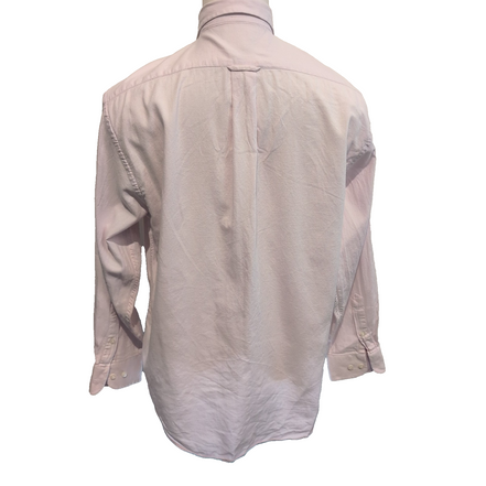 Chemise Henry Jacobson M/L Rose Pâle Unie Coton Logo Brodé Manches Longues