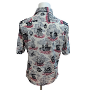 Chemise Hawaïenne Vintage Seiken's Men’s Shop Col pointes Bateaux Lanternes L