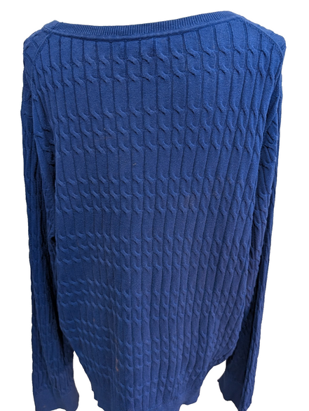 Pull Femme Tommy Hilfiger Bleu Électrique Torsadé - Taille 3XL