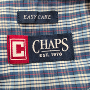 Chemise Chaps modèle Easy Care carreaux bleu et rouge poche M