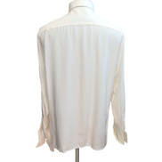 Chemise Ingram Made in Italy M/L 100% Soie Poignets Mousquetaire Blanche