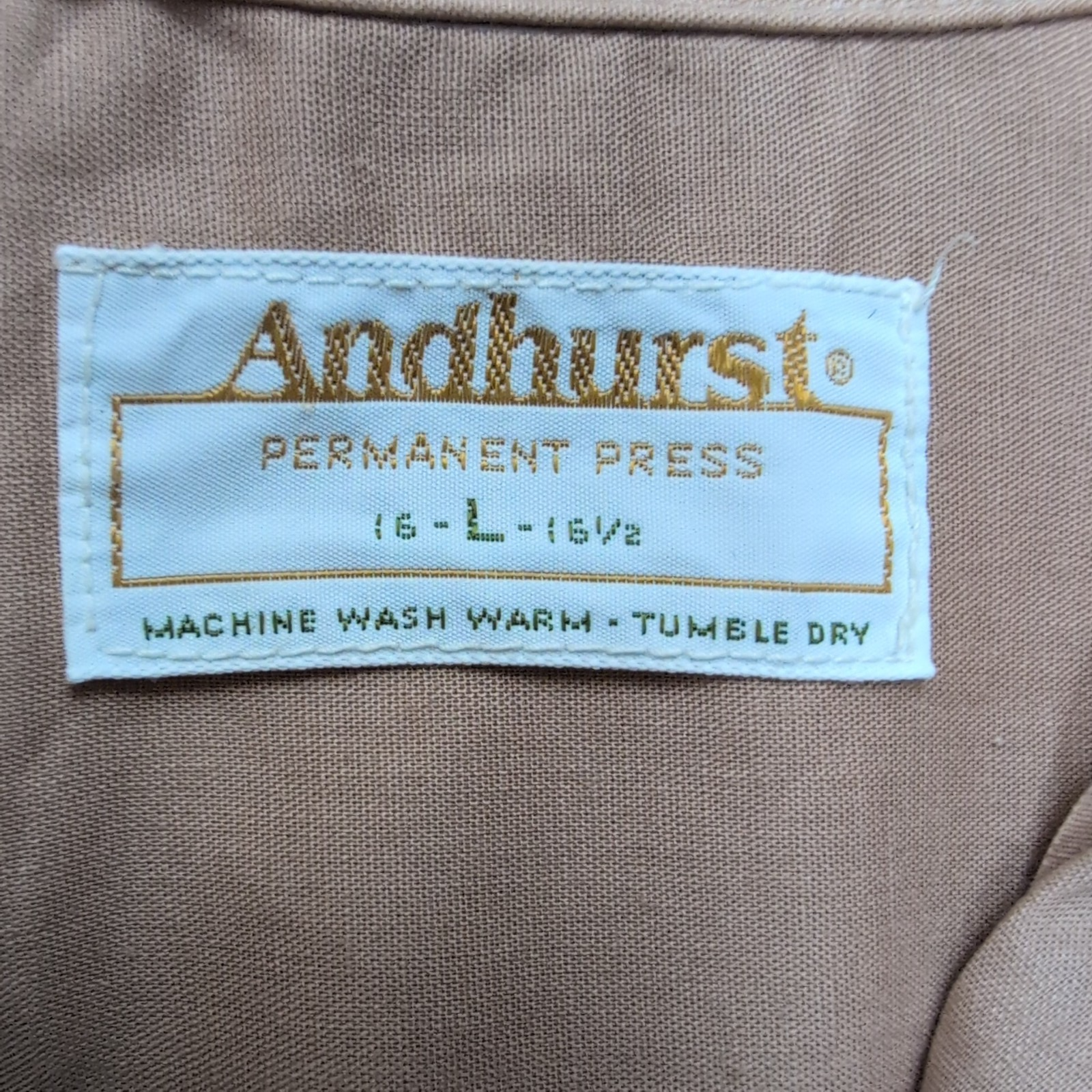 Chemise Andhurst L/XL Marron Col Pointe 2 Poches Vintage manches courtes