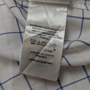 Chemise Ralph Lauren blanche à carreaux bleue logo bleu marine coton taille L bd