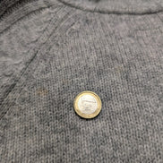 Pull ADIDAS Vintage Col Zippé 80% Laine Gris Logo Brodé Femme Taille L