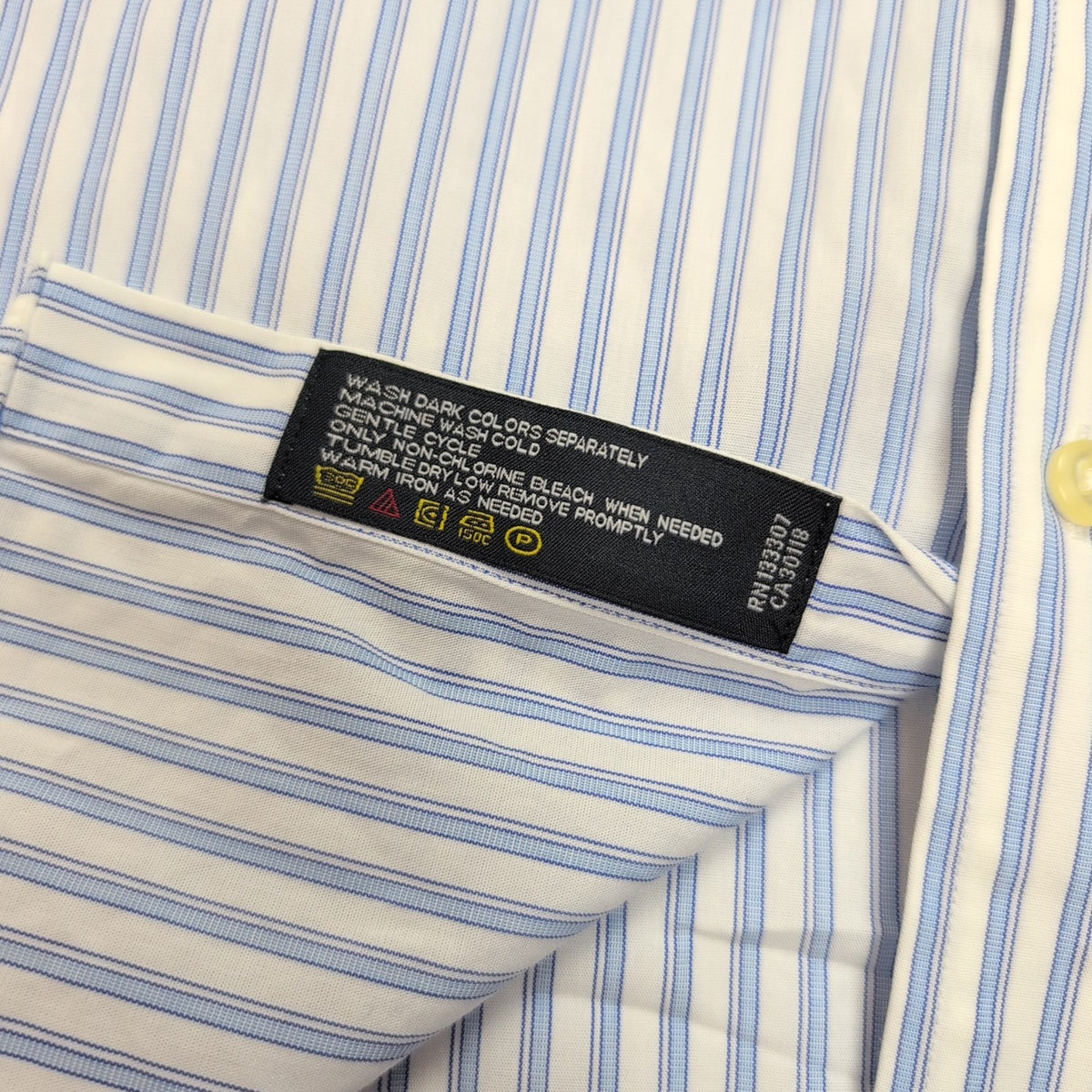 Chemise Nautica Classic Fit XL Rayures Bleu Blanc Poche Coton