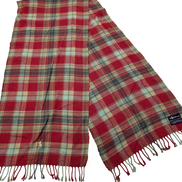 Écharpe Polo Ralph Lauren Rouge à Carreaux 100% Coton Largeur 38cm