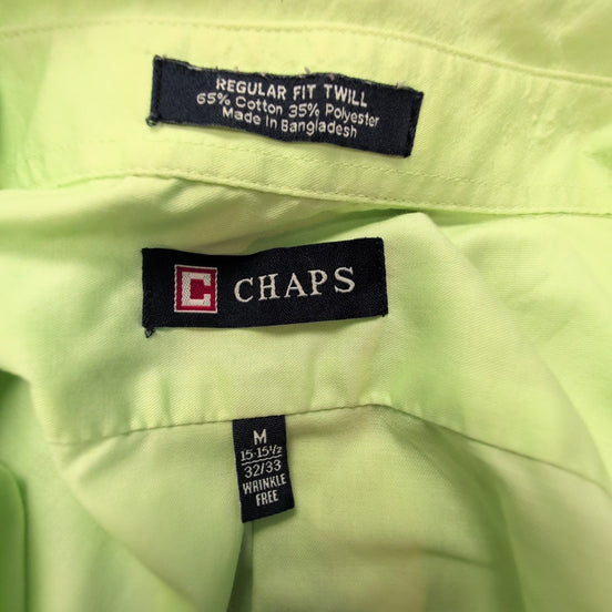 Chemise CHAPS verte uni taille M/L #131e