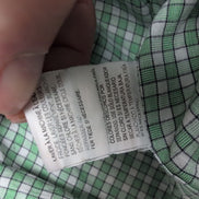 Chemise CHAPS verte à carreaux manches courtes taille XL #3e
