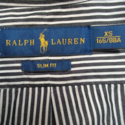 Chemise Ralph Lauren Slim Fit XS Noir Rayures Sans Logo Coton Poche
