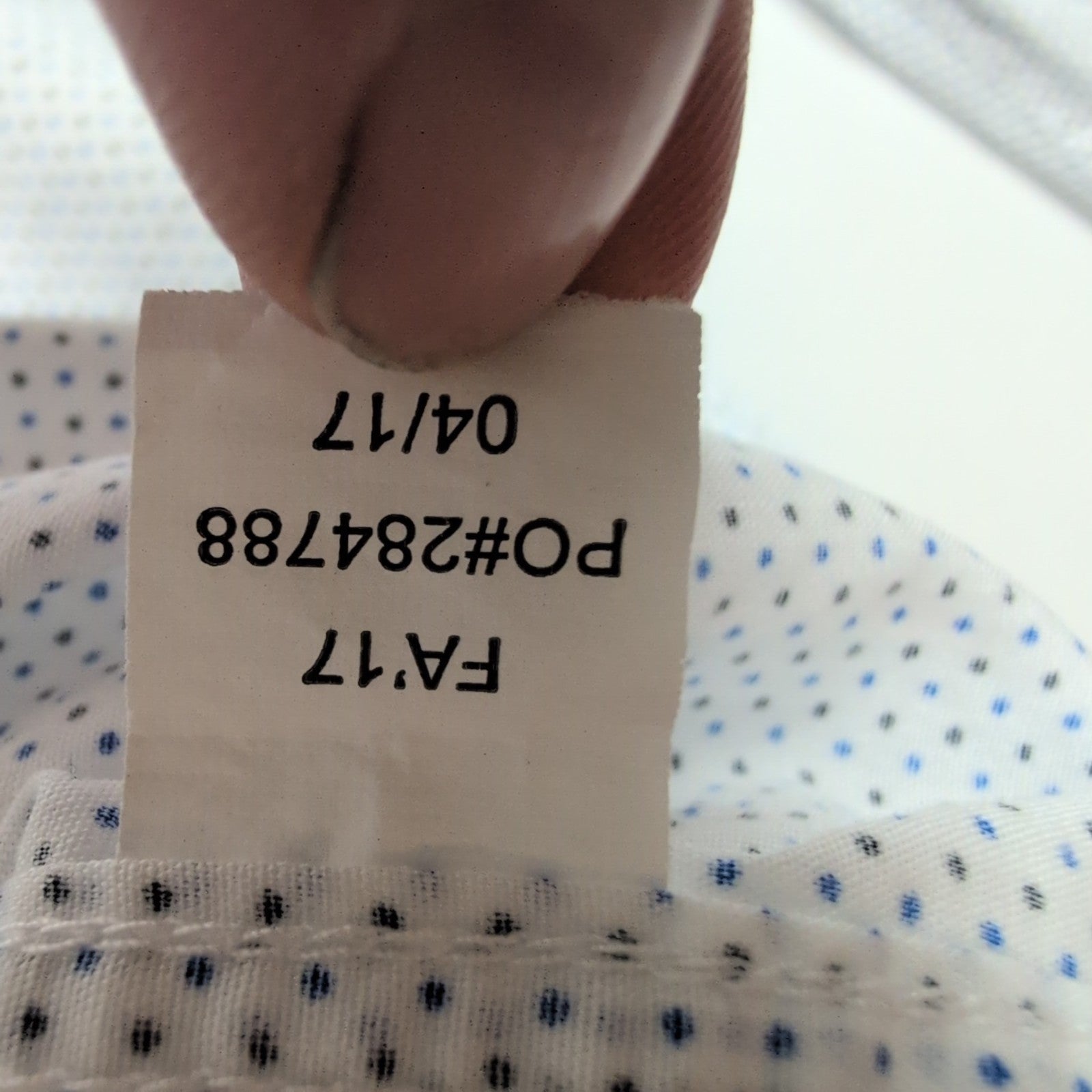 Chemise Nautica M Blanche Micro Pois Manches Longues 15½ Excellent État