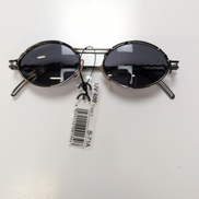 Lunettes de soleil Y2K Ovales Métal Chromé Gris Foncé Branches Fines