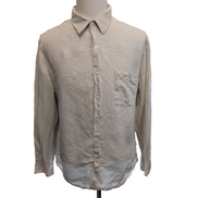 Chemise Tasso Elba XL Beige 100% Lin Manches Longues Poche